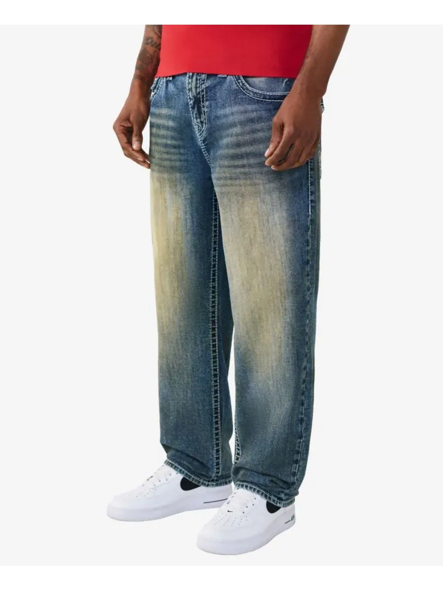 Мужские джинсы свободного кроя стандартного размера True Religion, chainlink distress темно-wash — изображение 2 из 3