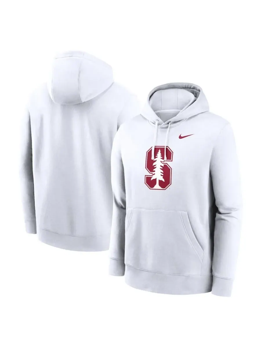 Nike Мужская белая флисовая толстовка Stanford Cardinal Primetime Evergreen Club — изображение 1 из 3, белый