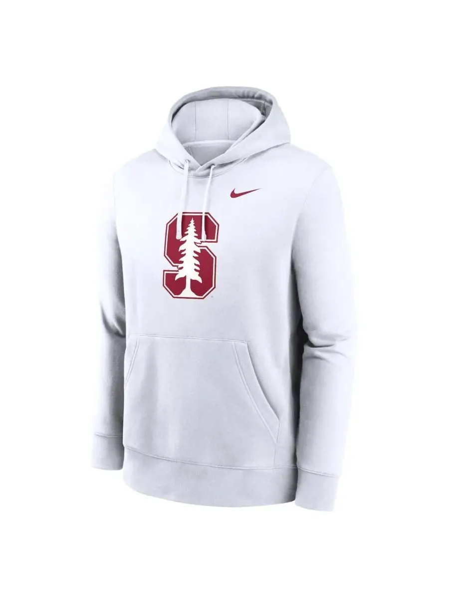 Nike Мужская белая флисовая толстовка Stanford Cardinal Primetime Evergreen Club — изображение 2 из 3, белый
