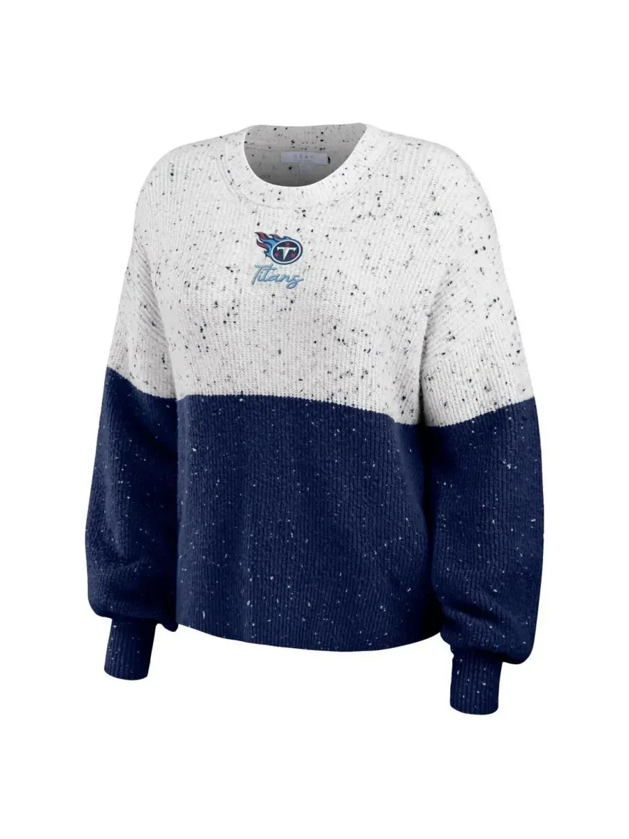 WEAR by Erin Andrews Женский белый/темно-синий пуловер с цветными блоками в стиле Tennessee Titans — изображение 3 из 3