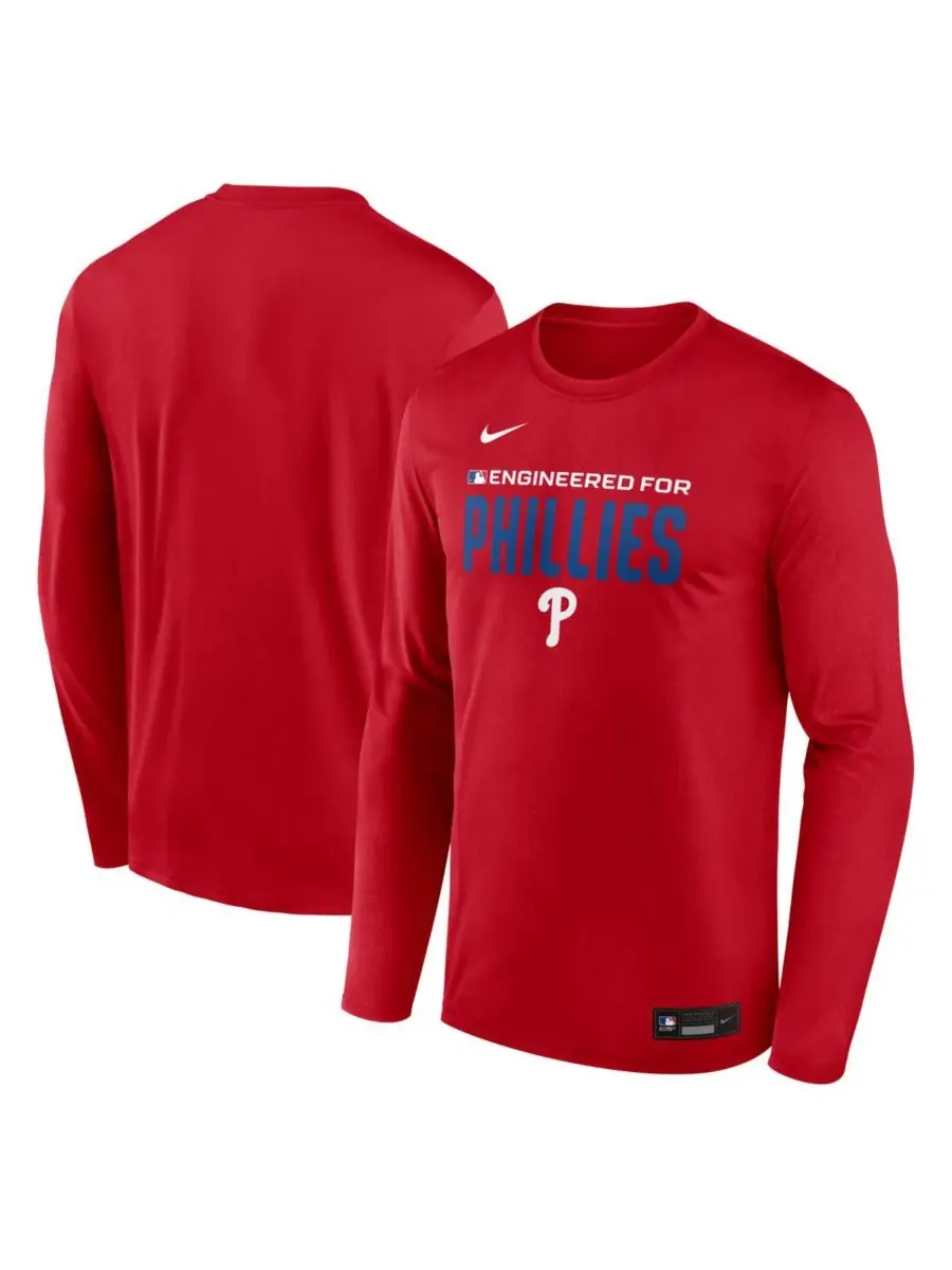 Nike Мужская красная футболка с длинным рукавом Philadelphia Phillies Authentic Collection Legend — изображение 1 из 3