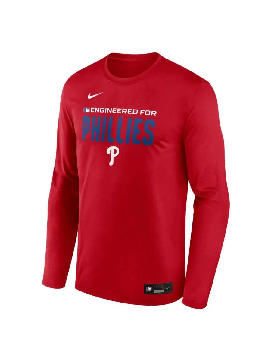 Nike Мужская красная футболка с длинным рукавом Philadelphia Phillies Authentic Collection Legend — изображение 2 из 3