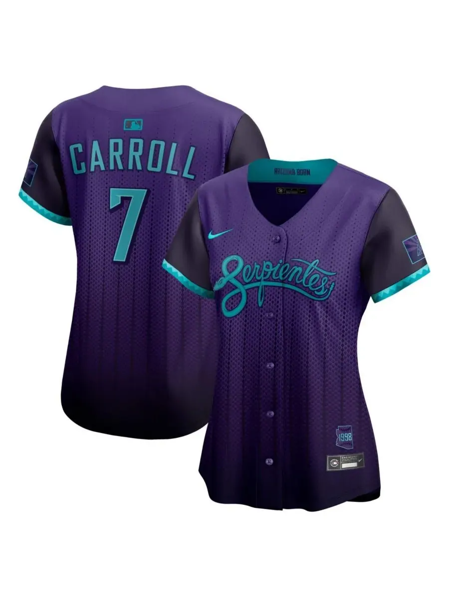 Nike Женская фиолетовая футболка Corbin Carroll Arizona Diamondbacks 2025 City Connect Limited — изображение 1 из 3