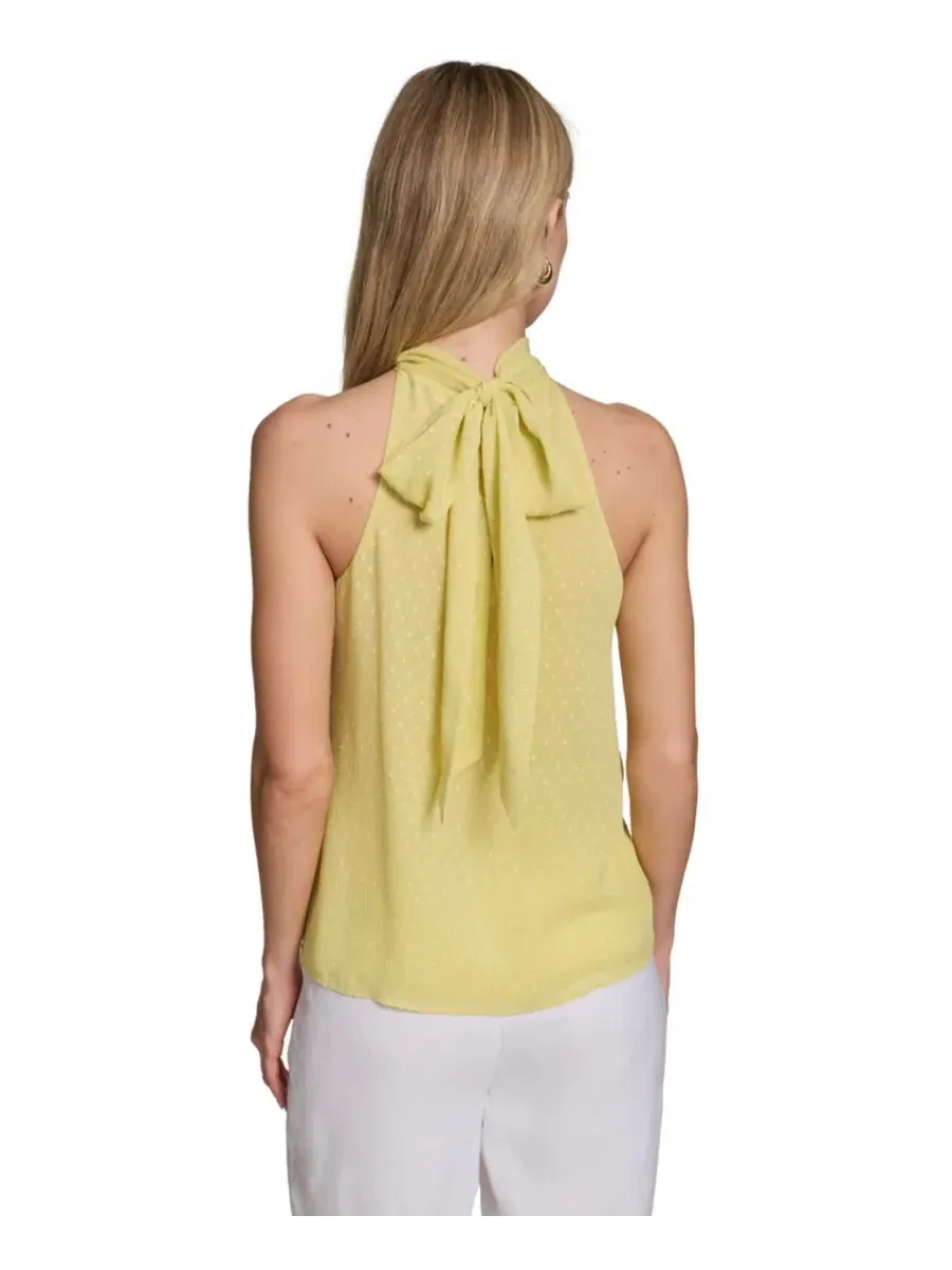 Женская плиссированная водолазка без рукавов Calvin Klein, Pear — изображение 2 из 6