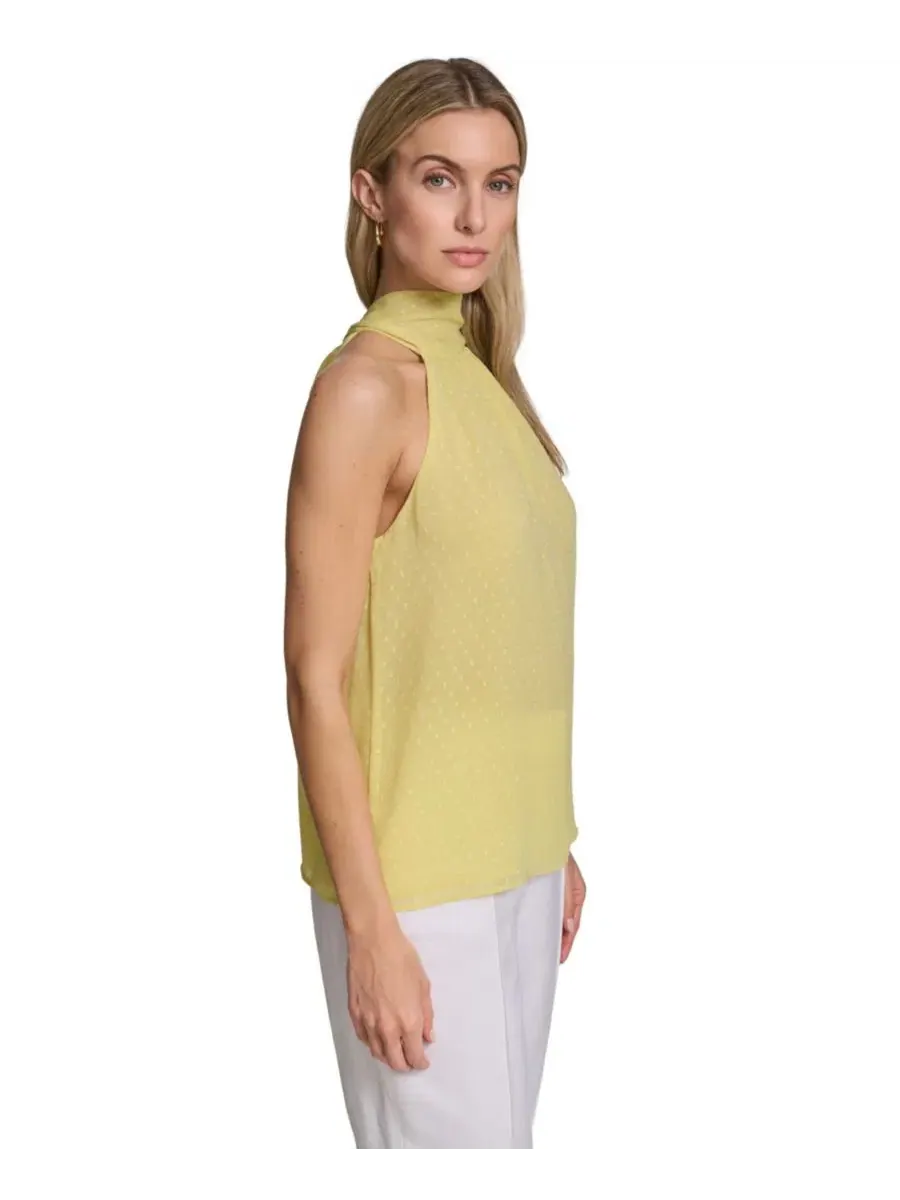 Женская плиссированная водолазка без рукавов Calvin Klein, Pear — изображение 3 из 6