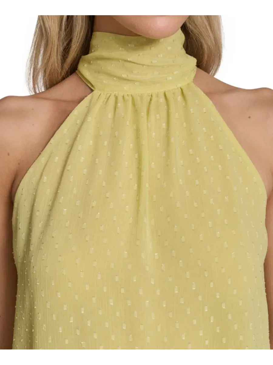 Женская плиссированная водолазка без рукавов Calvin Klein, Pear — изображение 4 из 6