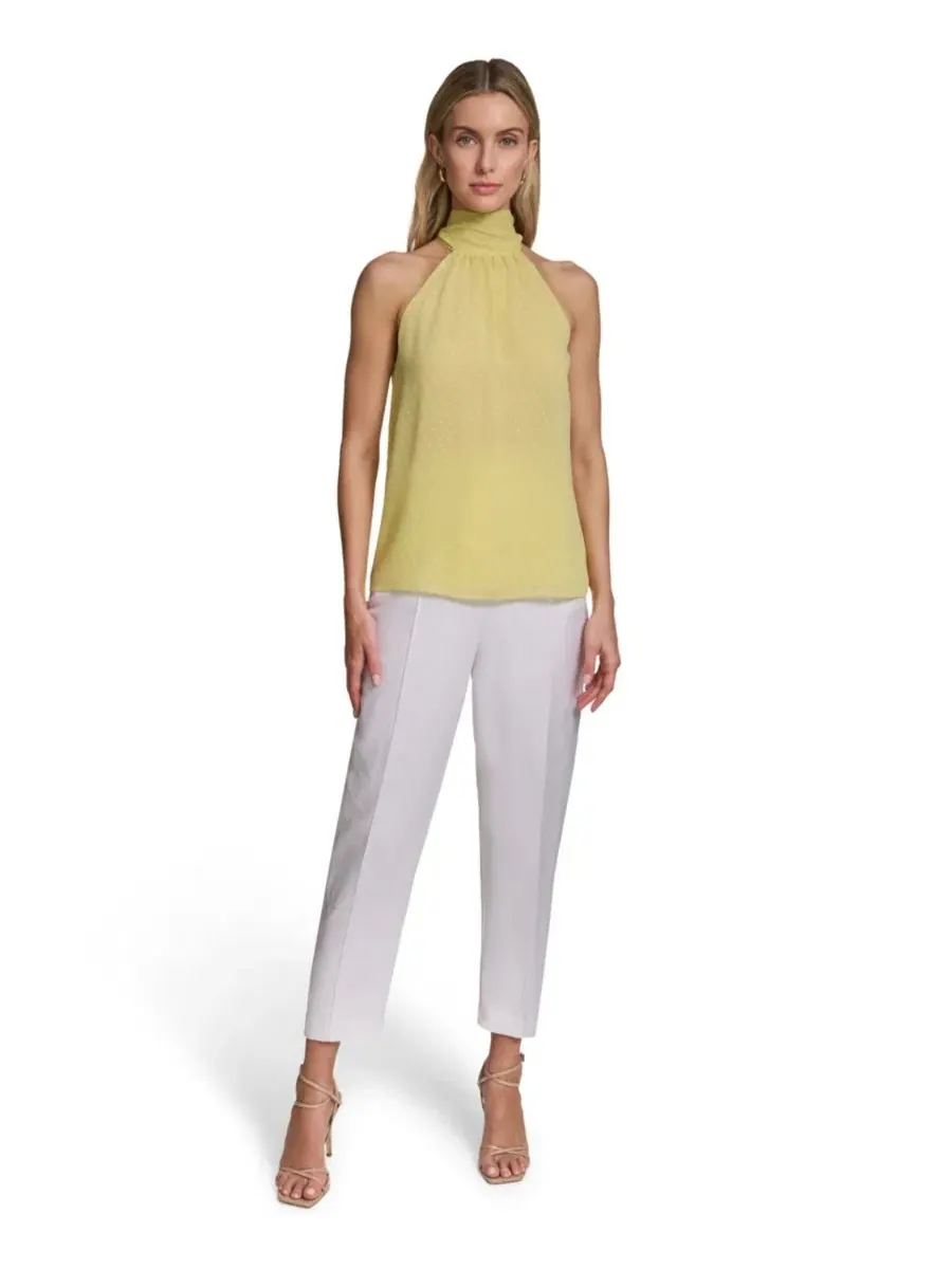 Женская плиссированная водолазка без рукавов Calvin Klein, Pear — изображение 5 из 6