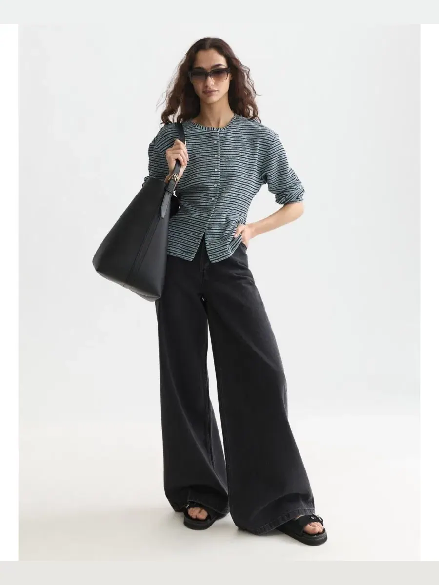 Женская толстовка Scotch and Soda в полоску с пуговицами SCOTCH & SODA, Arona Stripe — изображение 3 из 4