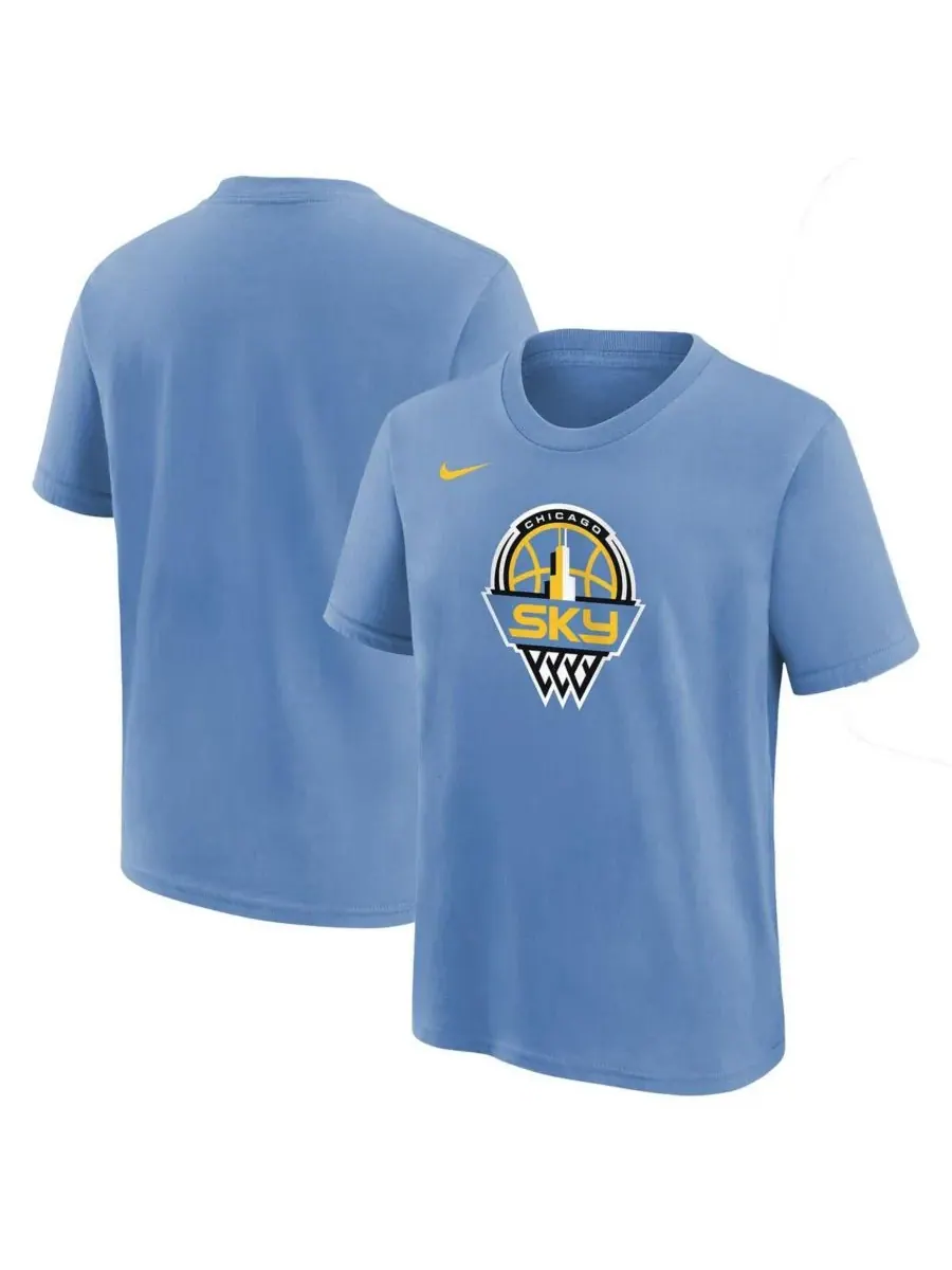 Nike Футболка Big Boys and Girls Sky Blue Chicago Sky Essential Logo — изображение 1 из 3, синий