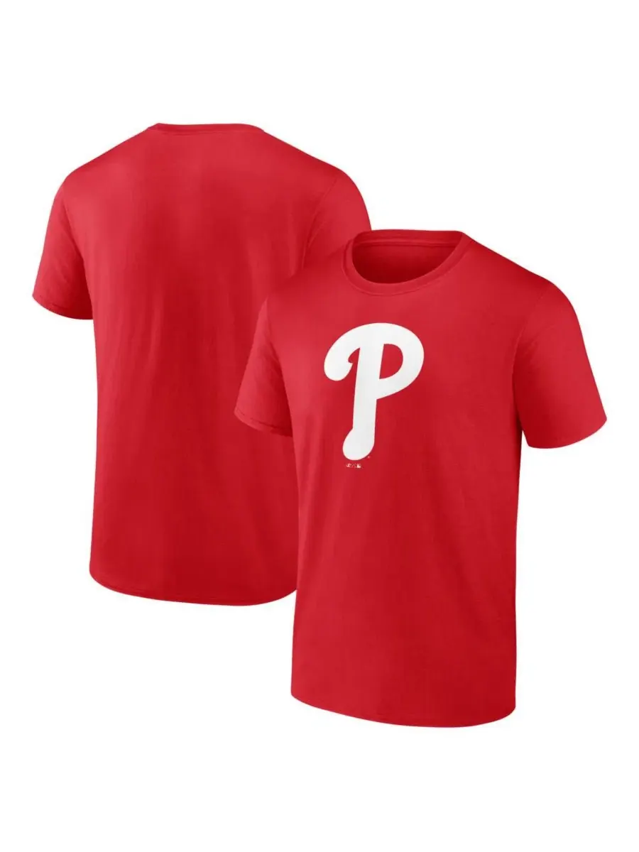 Мужская красная футболка с логотипом команды Philadelphia Phillies Logo Athletic — изображение 1 из 3, красный