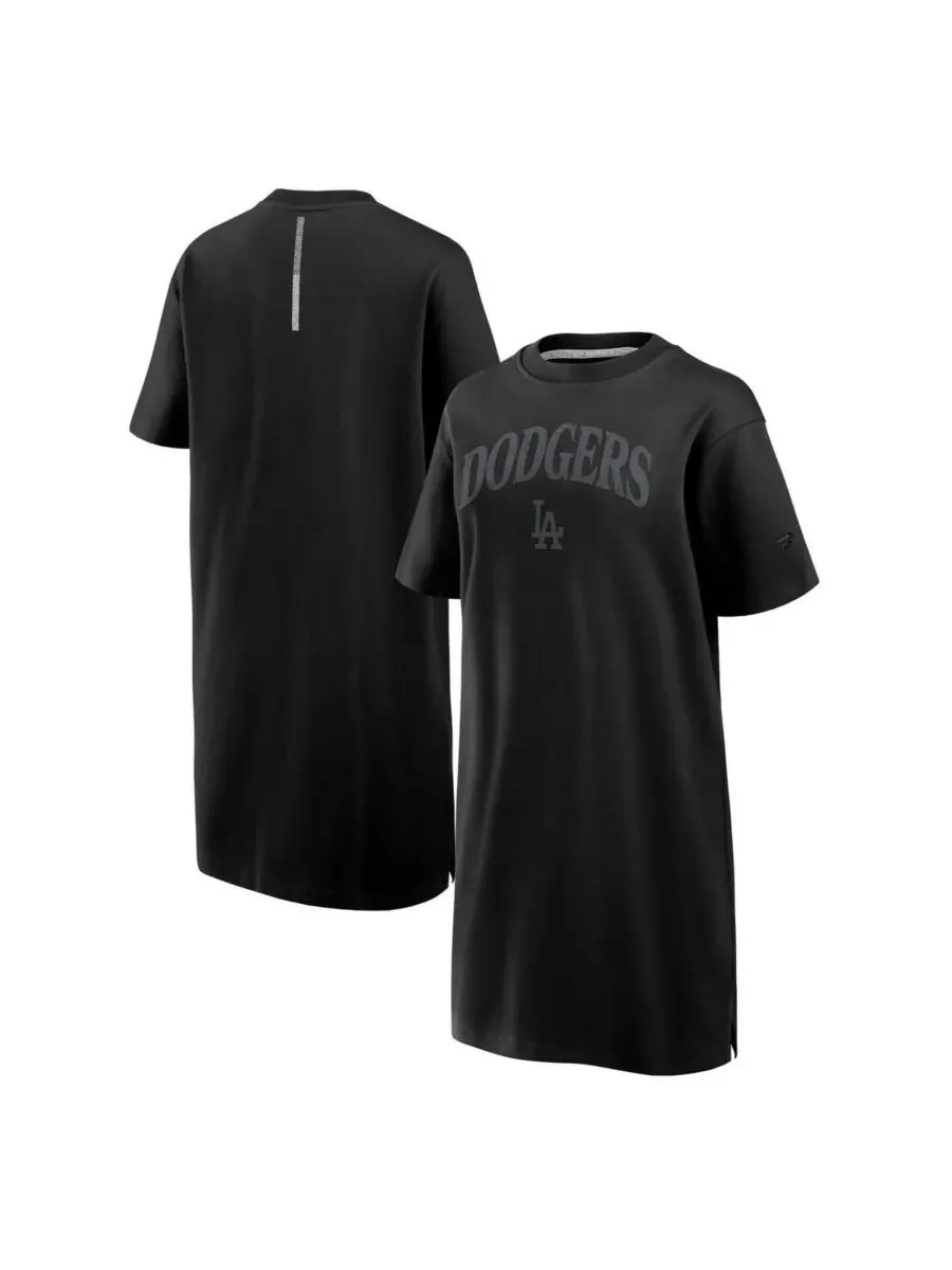 Fanatics Женское черное хлопковое платье Los Angeles Dodgers Elements — изображение 1 из 3, черный