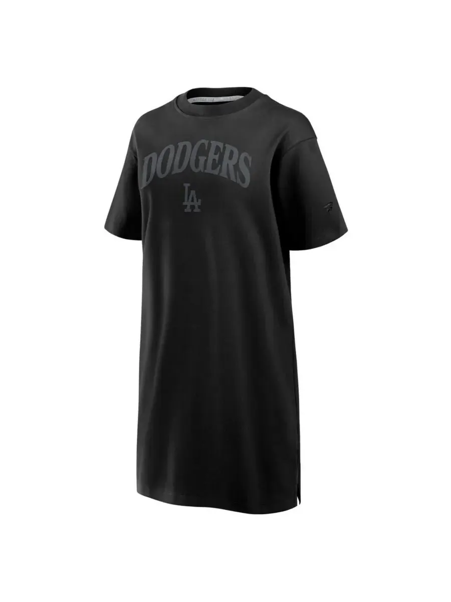 Fanatics Женское черное хлопковое платье Los Angeles Dodgers Elements — изображение 2 из 3, черный