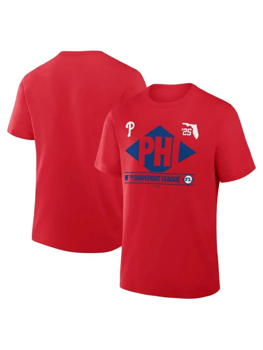 Fanatics Мужская красная футболка Philadelphia Phillies 2025 Spring Training Grapefruit League True — изображение 1 из 3