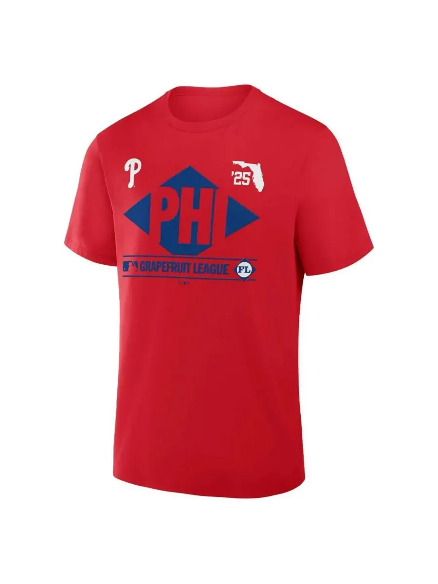 Fanatics Мужская красная футболка Philadelphia Phillies 2025 Spring Training Grapefruit League True — изображение 2 из 3