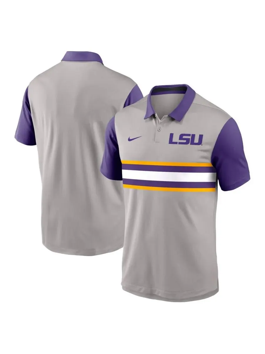 Nike Мужская серо-фиолетовая поло-рубашка LSU Tigers Vapor Performance — изображение 1 из 3, серый фиолетовый