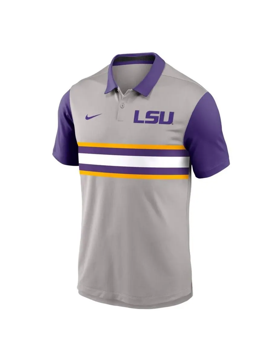 Nike Мужская серо-фиолетовая поло-рубашка LSU Tigers Vapor Performance — изображение 2 из 3, серый фиолетовый