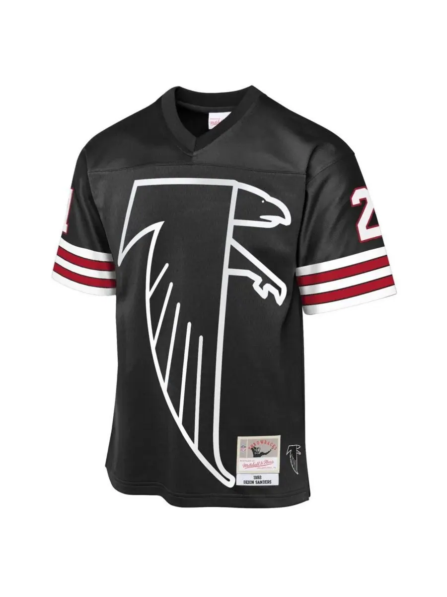 Mitchell & Ness Детская футболка Big Boys and Girls Deion Sanders Black Atlanta Falcons 1992 — изображение 2 из 3, черный