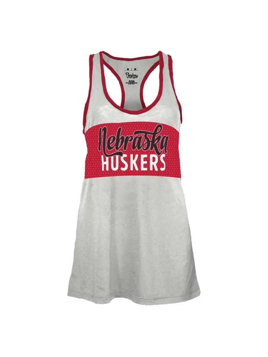 Pressbox Женская майка-борцовка Nebraska Huskers Tracy Racerback Burnout белого/алого цвета — изображение 3 из 3, белый