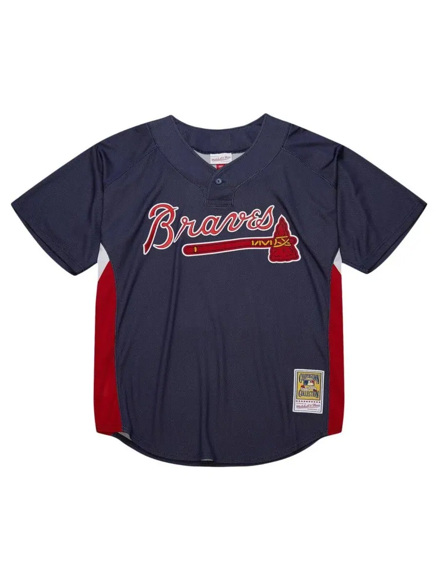 Mitchell & Ness Мужская тренировочная футболка Mitchell Ness Chipper Jones темно-синего цвета с — изображение 2 из 4