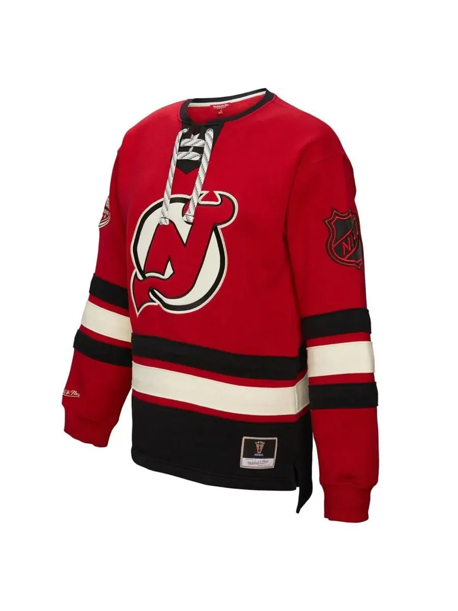 Mitchell & Ness Женская красная толстовка New Jersey Devils Heritage на шнуровке — изображение 5 из 5, красный