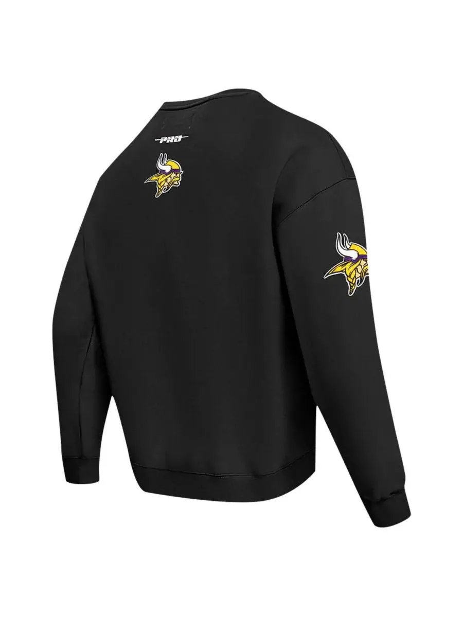 Pro Standard Мужская черная толстовка Minnesota Vikings Turn It Up с откидными плечами — изображение 4 из 5, черный