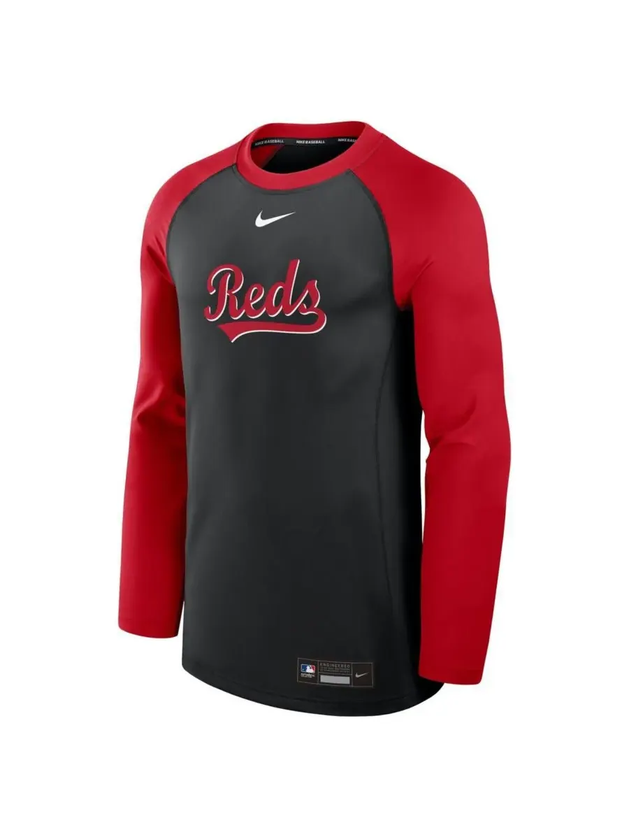 Nike Мужская футболка с длинным рукавом реглан Cincinnati Reds Authentic Collection Game Time — изображение 3 из 3