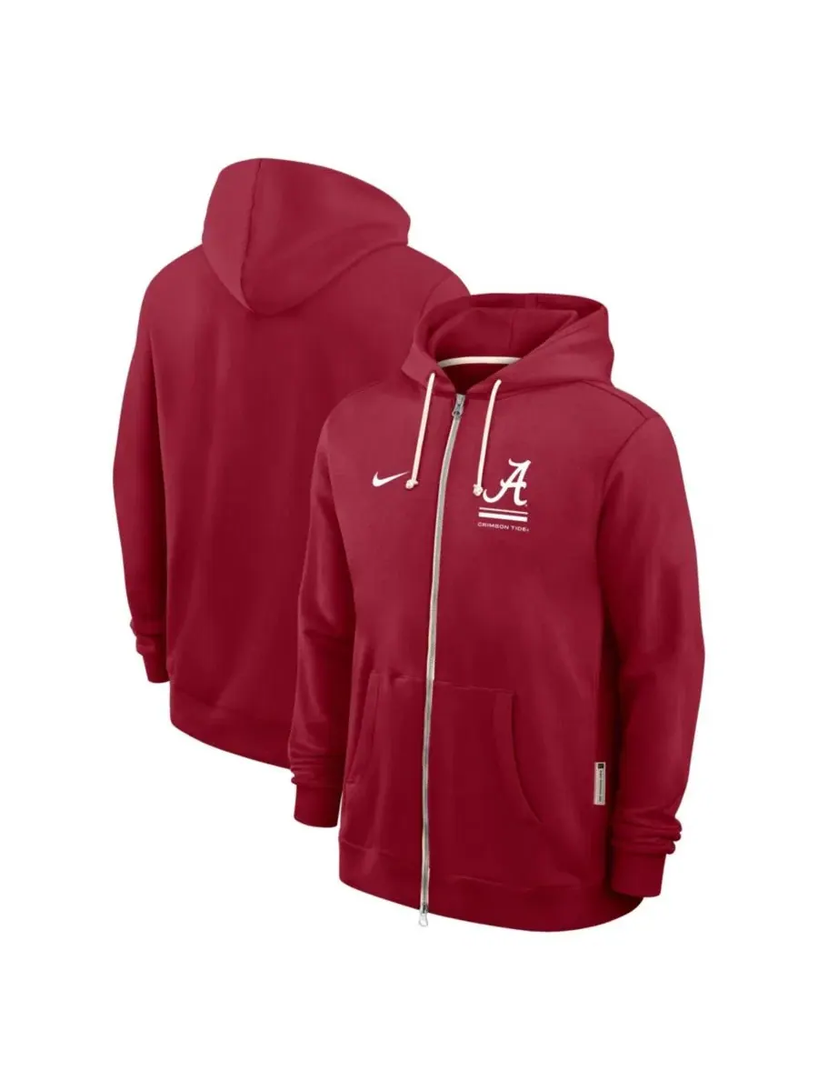 Худи с полной застежкой-молнией Dri-FIT Alabama Crimson Tide 2026 Sideline Standard Issue Nike — изображение 1 из 4, красный