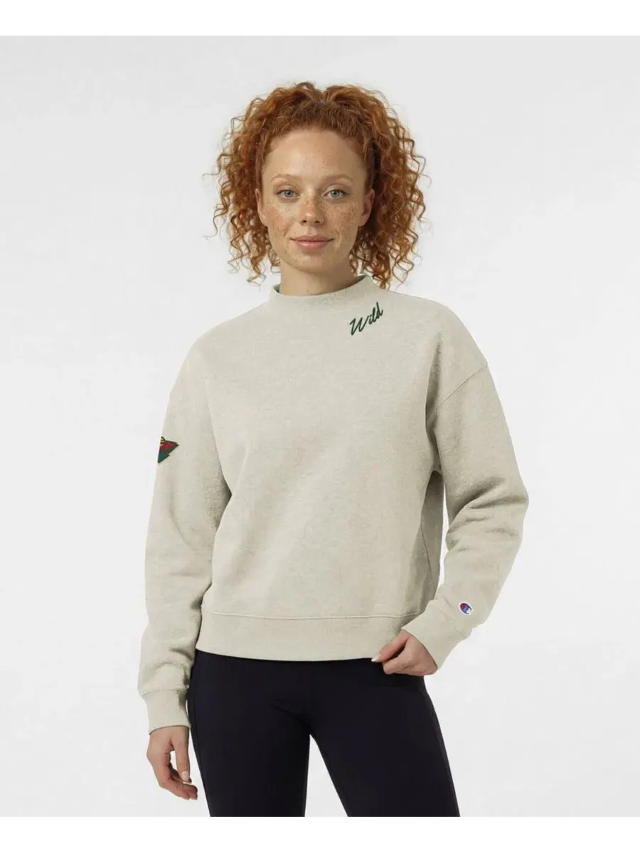 Свитшот с принтом Minnesota Wild Collar Script Triumph Fleece Champion — изображение 1 из 5, овсяный