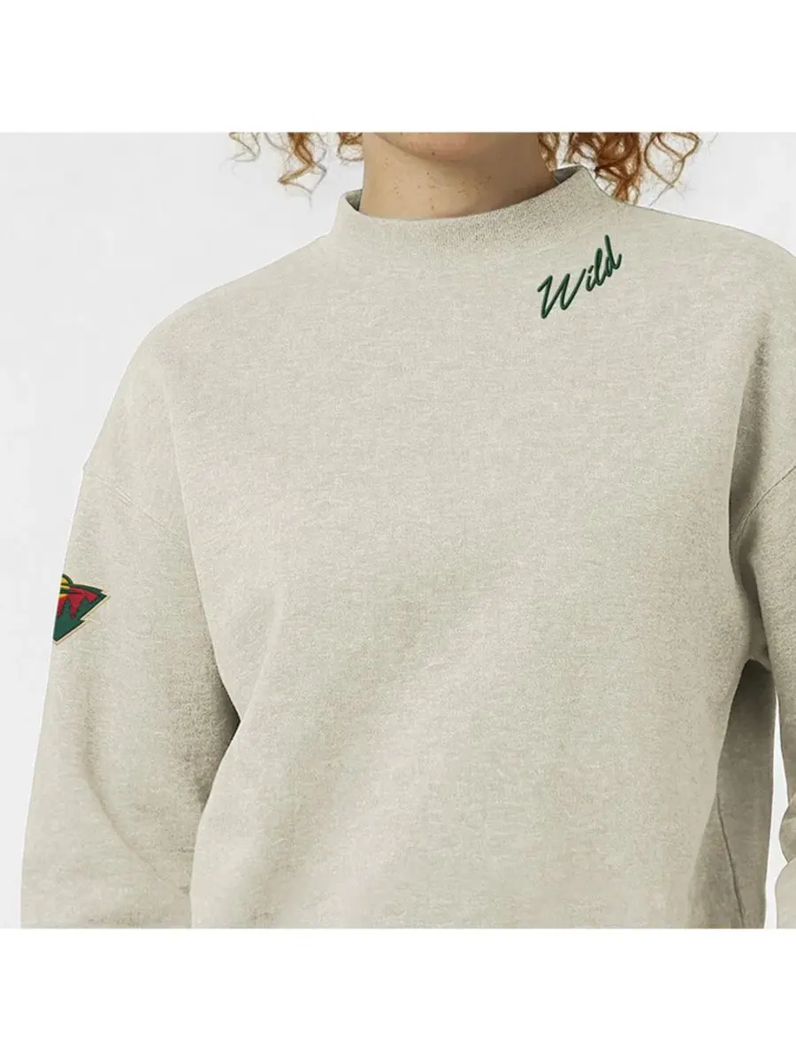 Свитшот с принтом Minnesota Wild Collar Script Triumph Fleece Champion — изображение 2 из 5, овсяный