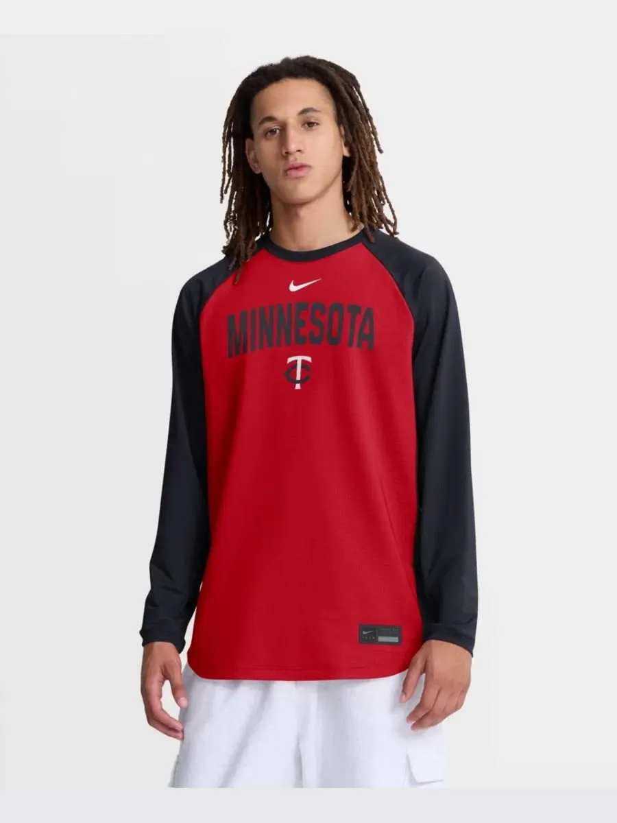 Свитшот с реглан-рукавами Dri-FIT Minnesota Twins Nike — изображение 1 из 5, красный