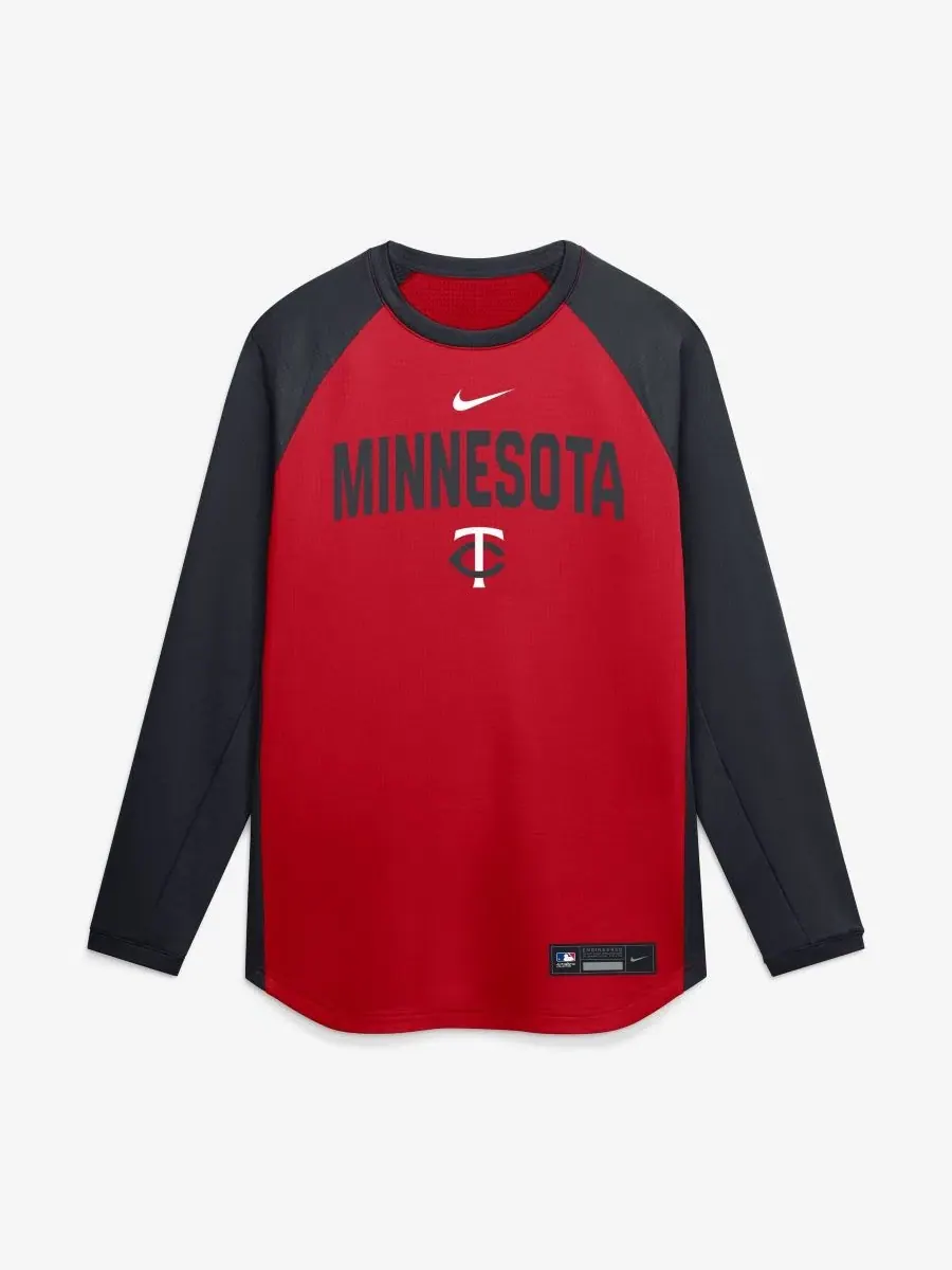 Свитшот с реглан-рукавами Dri-FIT Minnesota Twins Nike — изображение 2 из 5, красный