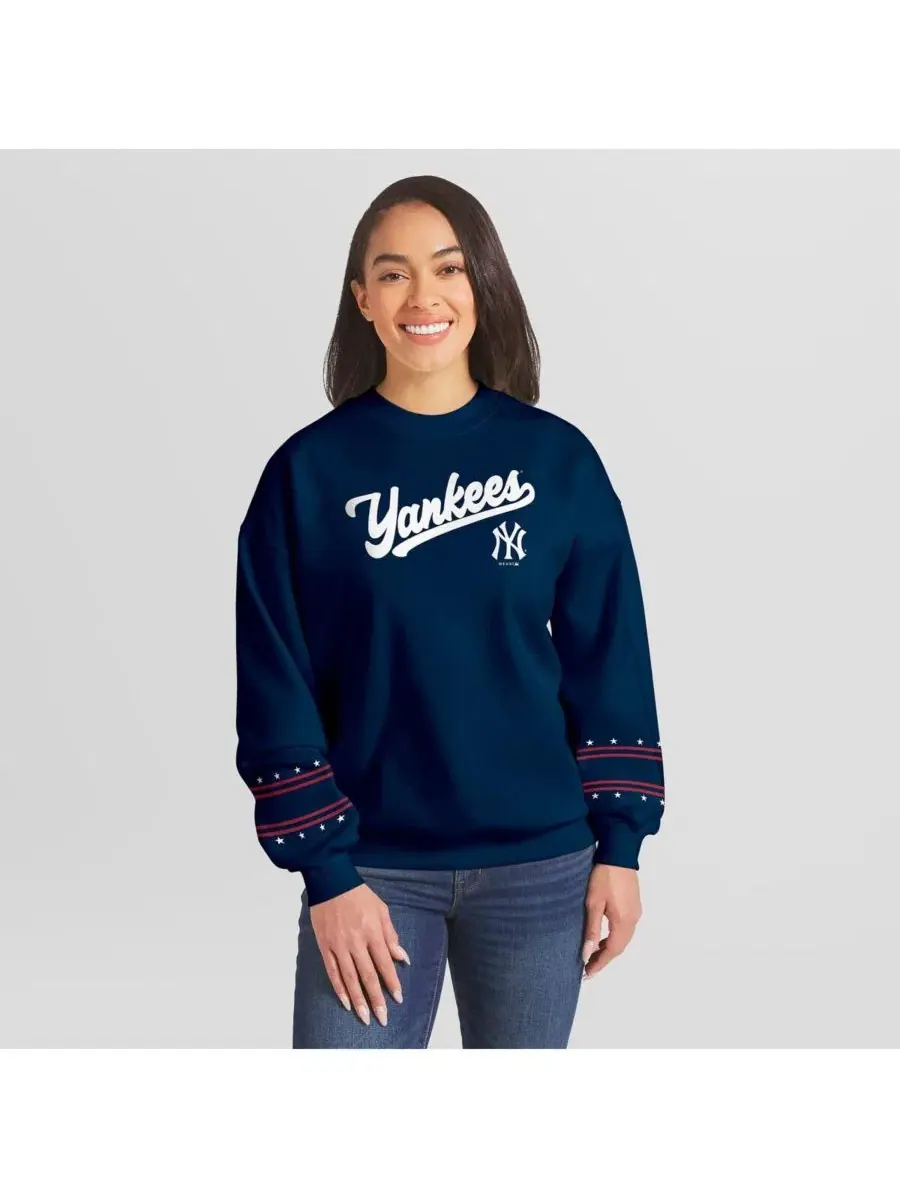 Толстовка из тяжелого флиса Americana New York Yankees WEAR by Erin Andrews — изображение 1 из 4, темно-синий