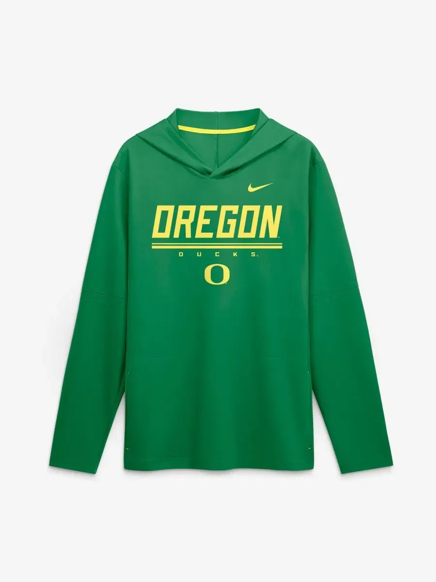 Худи с длинным рукавом Oregon Ducks 2026 Sideline Lightweight Dri-FIT Nike — изображение 1 из 2, зеленый желтый
