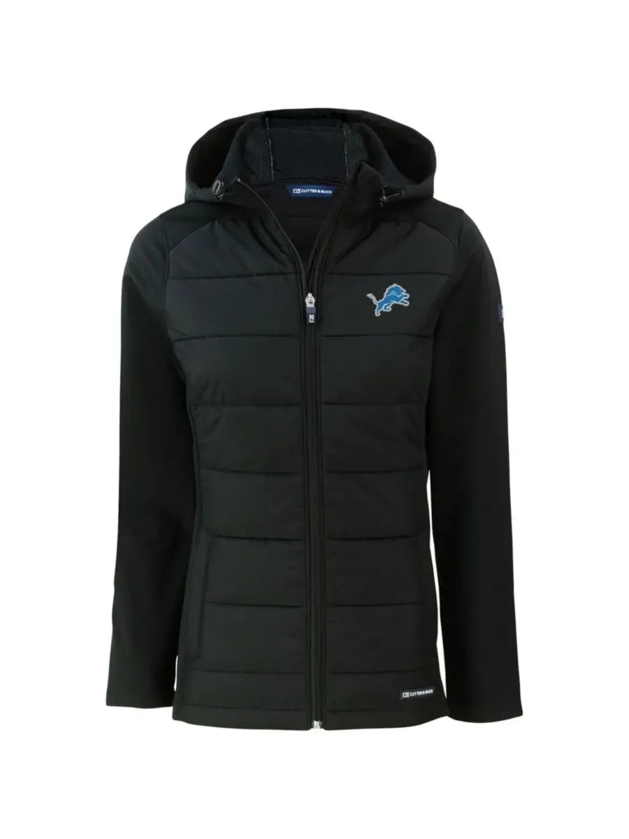 Женская куртка с капюшоном Detroit Lions Evoke PrimaLoft Hybrid Eco Softshell Full-Zip Cutter & Buck — изображение 2 из 3