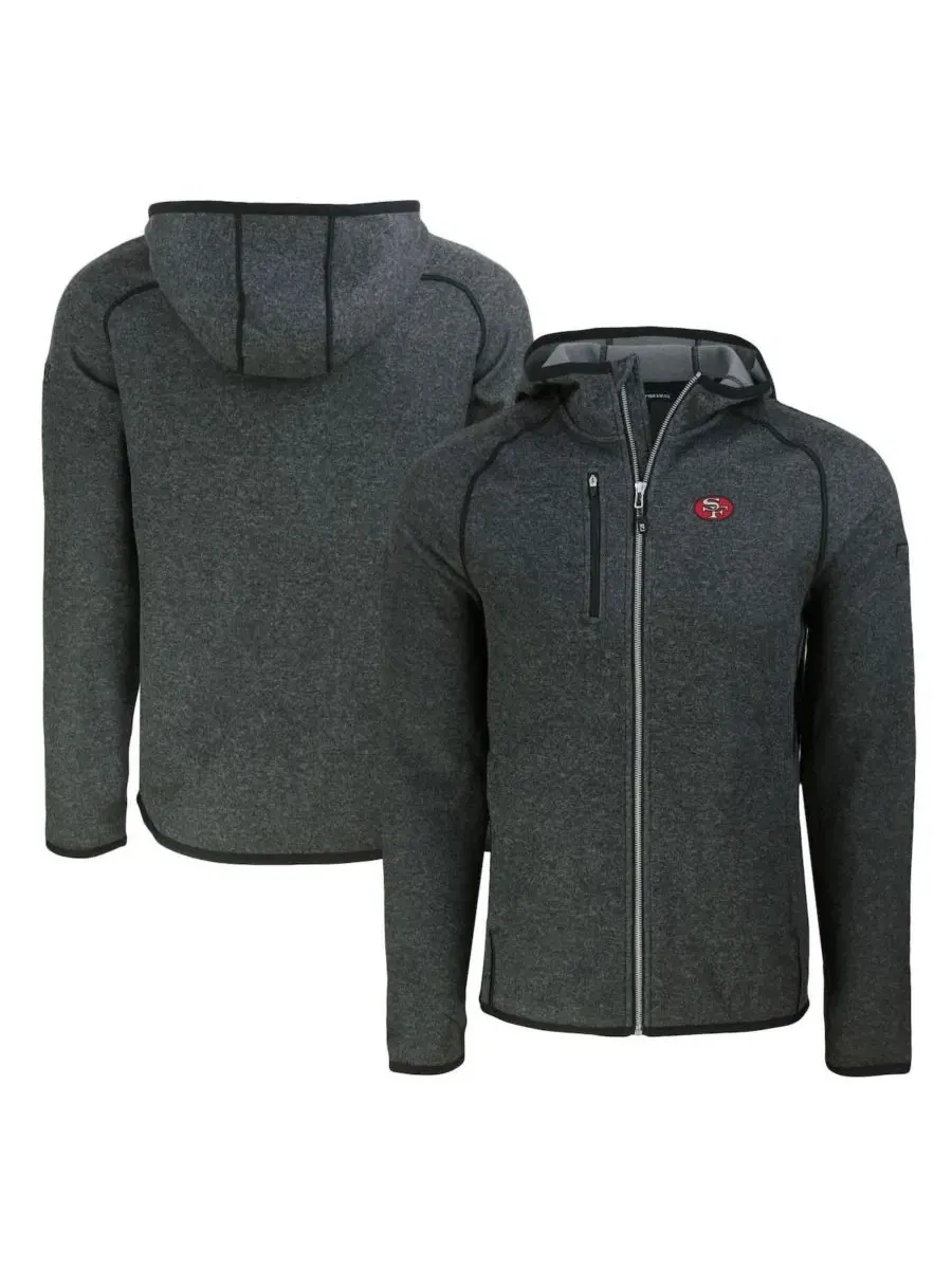 Худи на молнии с капюшоном, с вышивкой, San Francisco 49ers Throwback Mainsail Cutter & Buck — изображение 1 из 3