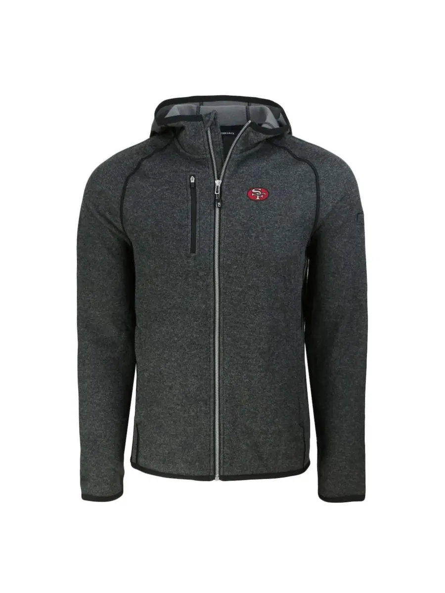 Худи на молнии с капюшоном, с вышивкой, San Francisco 49ers Throwback Mainsail Cutter & Buck — изображение 2 из 3