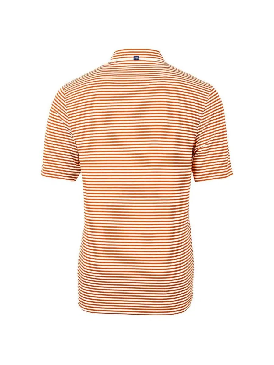 Мужское поло с принтом Throwback Logo Virtue Eco Pique Stripe Cutter & Buck — изображение 3 из 3, оранжевый