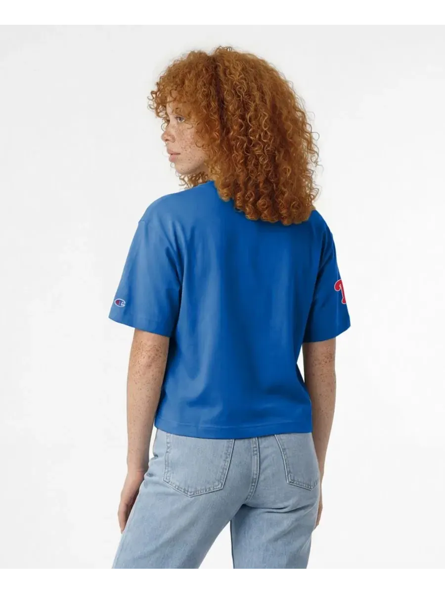 Футболка с принтом Oversized-Fit Philadelphia Phillies Champion — изображение 2 из 5, королевский
