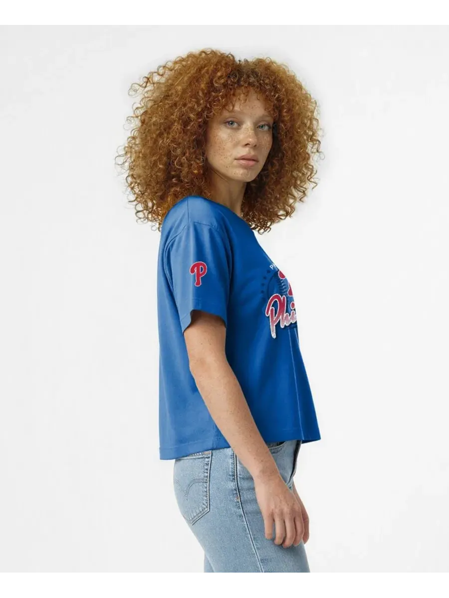 Футболка с принтом Oversized-Fit Philadelphia Phillies Champion — изображение 4 из 5, королевский