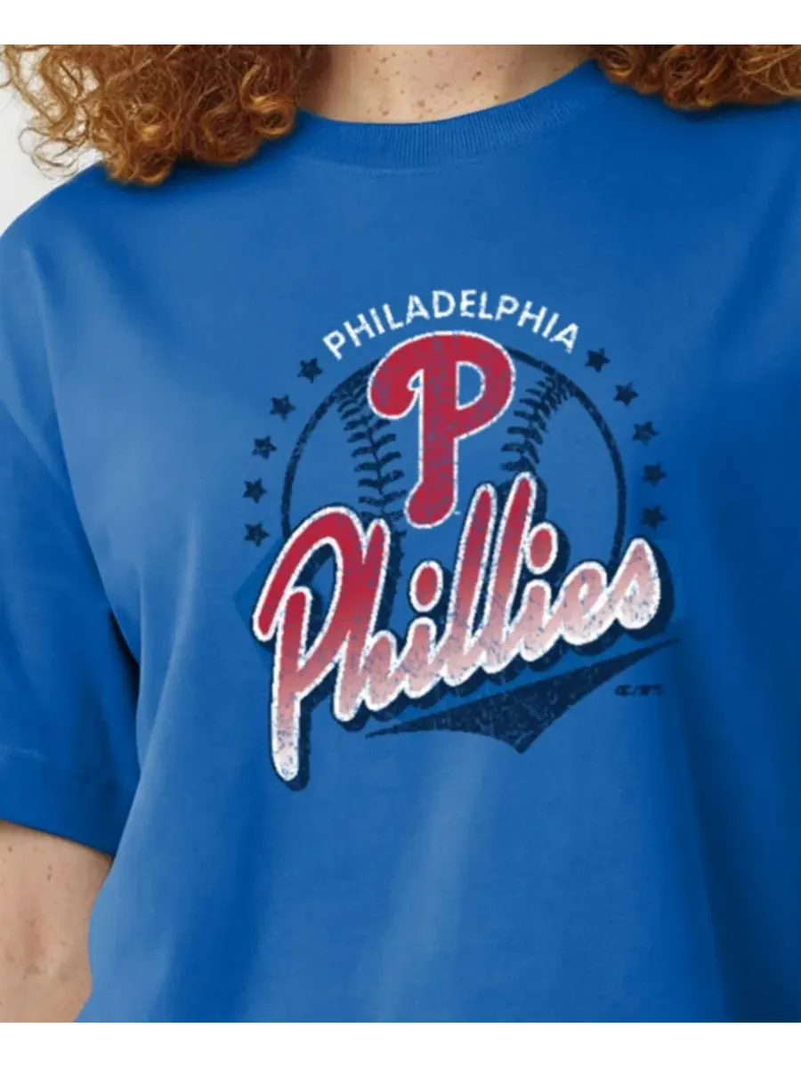 Футболка с принтом Oversized-Fit Philadelphia Phillies Champion — изображение 5 из 5, королевский