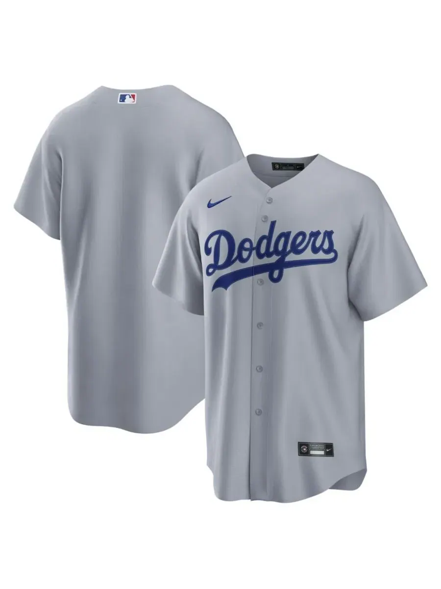 Мужская реплика джерси Los Angeles Dodgers Road Replica Nike — изображение 1 из 3, серый