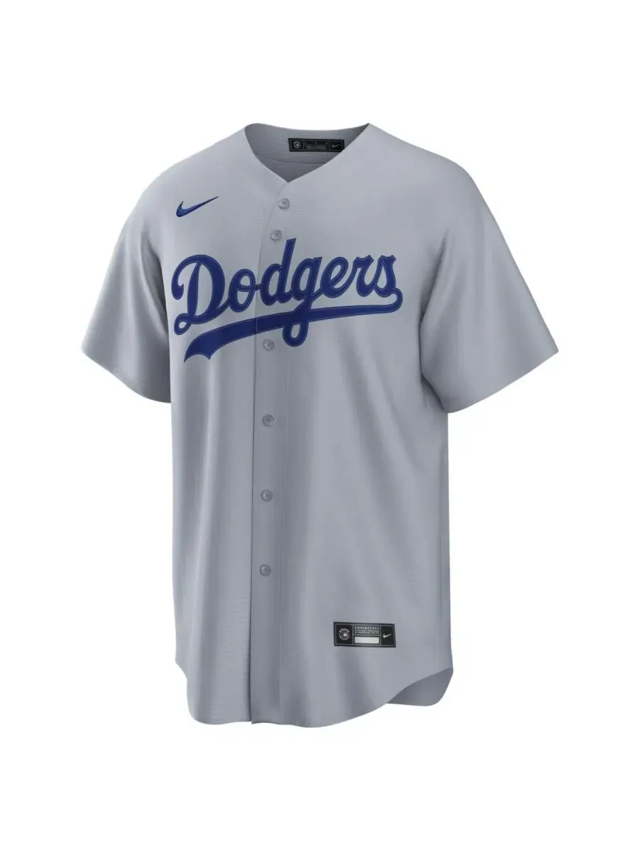 Мужская реплика джерси Los Angeles Dodgers Road Replica Nike — изображение 2 из 3, серый