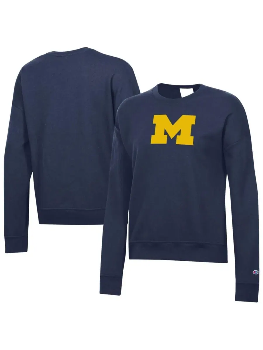Свитшот Powerblend с принтом Michigan Wolverines Champion — изображение 1 из 3, темно-синий