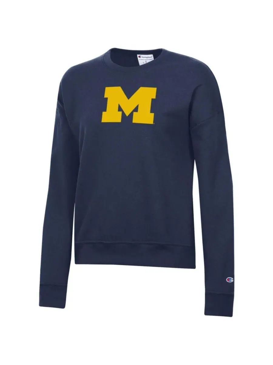 Свитшот Powerblend с принтом Michigan Wolverines Champion — изображение 2 из 3, темно-синий