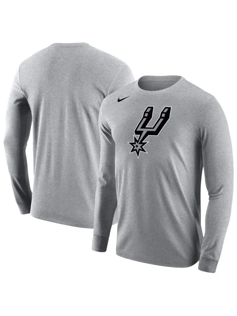 Футболка с длинным рукавом Nike Logo Core, San Antonio Spurs Nike — изображение 1 из 3, серый