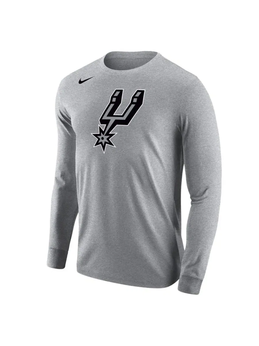 Футболка с длинным рукавом Nike Logo Core, San Antonio Spurs Nike — изображение 2 из 3, серый