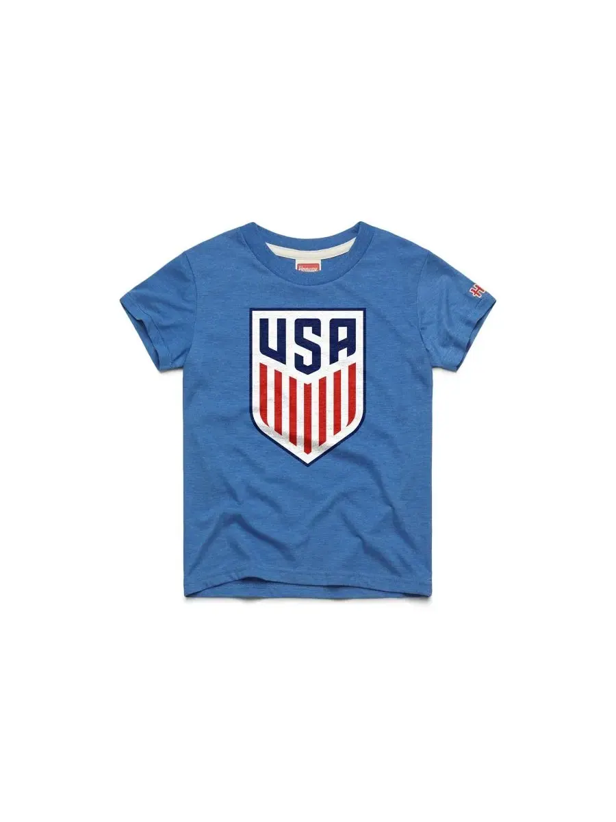 Футболка с принтом USMNT Crest Tri-Blend Homage — изображение 1 из 1, королевский