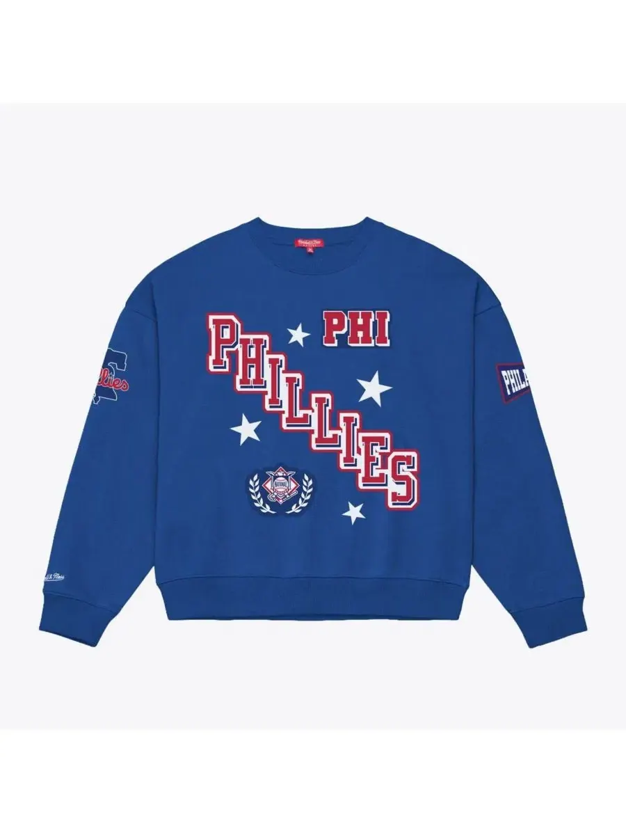 Легкий свитшот с принтом Mitchell & Ness — изображение 1 из 2, королевский