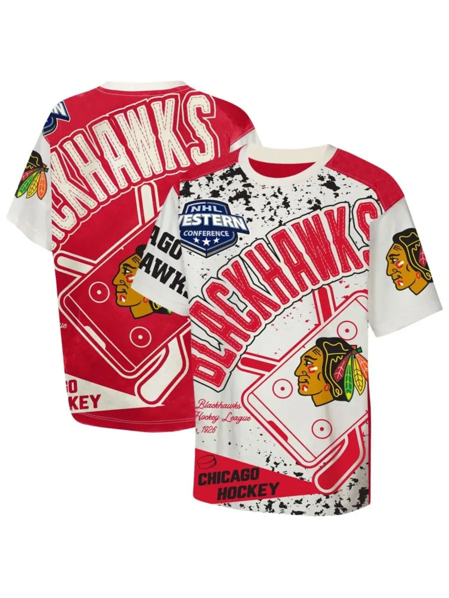 Футболка с принтом Top Player Chicago Blackhawks Outerstuff — изображение 1 из 3, бежевый