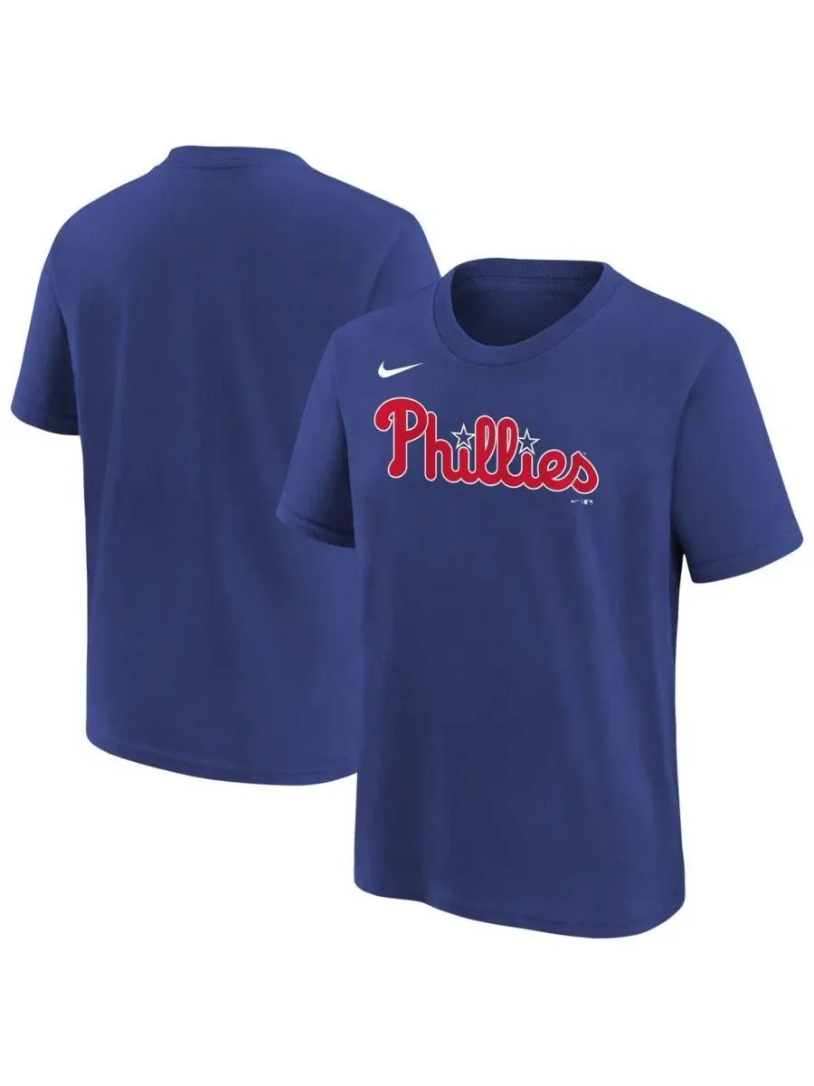 Футболка с длинным рукавом Philadelphia Phillies Wordmark Nike — изображение 1 из 3, королевский